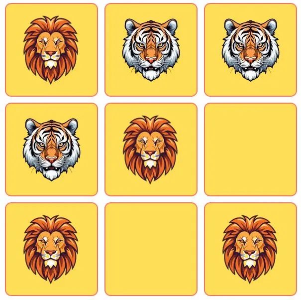 Lion and Tiger Tic Tac Toe Online Play: Poki Games