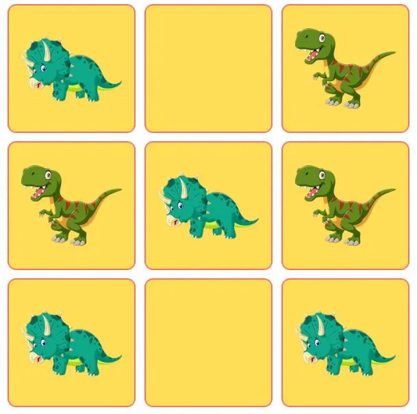 Online Dinosaur Tic Tac Toe: Mobile Poki Games