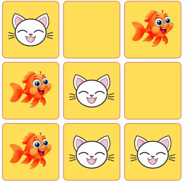 Tic Tac Toe Cat and Fish Online: Cat vs Fish- pokigames